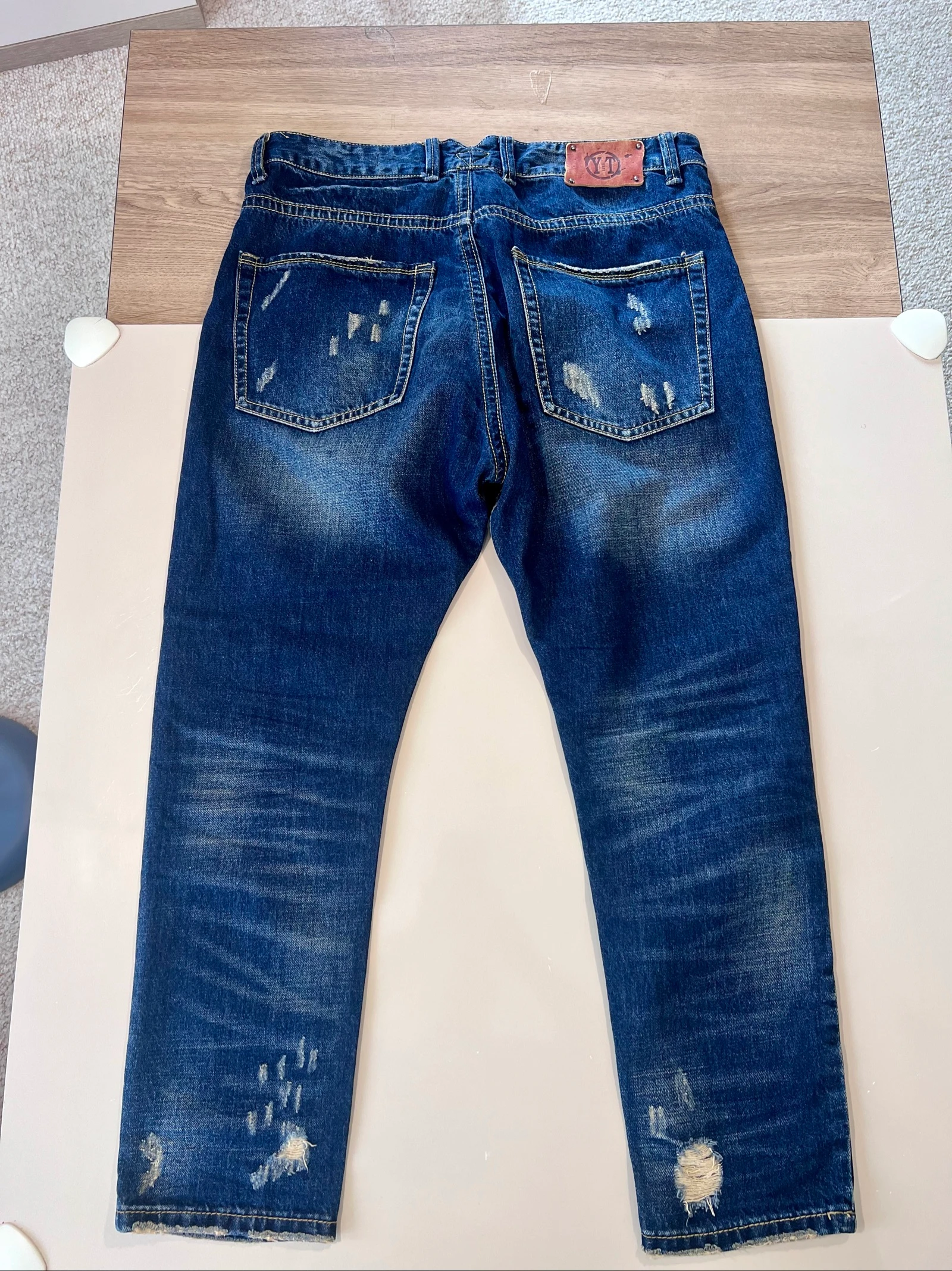 Jeans para hombre YT Jeans azul crudo efecto destruido / rasgado - Talla W34 / EUR 48 – photo 2